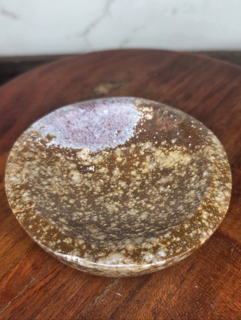 Polychrome Jasper Bowl Crystal  Gray ,orange Red, Madagascar